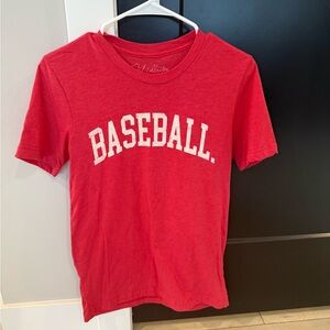 Oat Collective Red Baseball Graphic Tee small like new